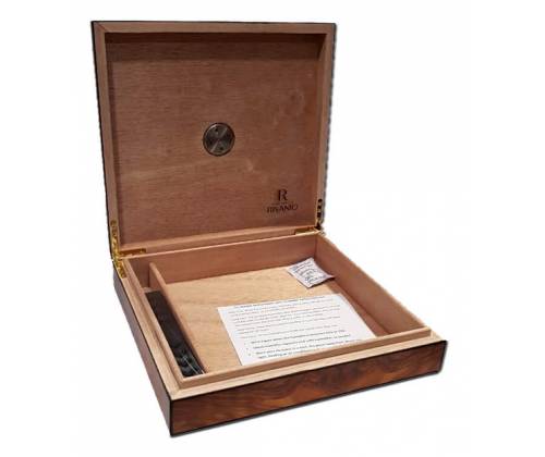 Rivanio Ξύλινη Βιτρίνα - Υγραντήρας Πούρων με Υγρασιόμετρο Καφέ για 20 Πούρα - 23x22x5cm (1333) - Τιμή: 24,00€