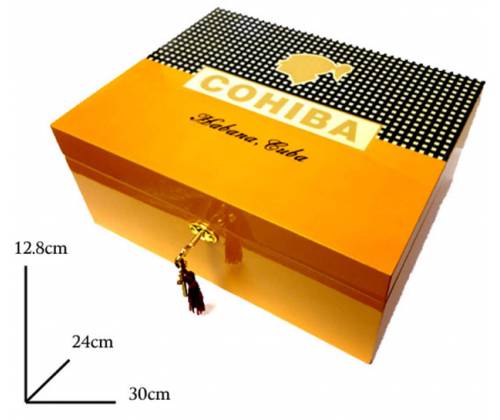 Cohiba Ξύλινη Βιτρίνα - Υγραντήρας Πούρων με Υγρασιόμετρο για 50 Πούρα - 30x24x13cm (0561) - Τιμή: 125,00€