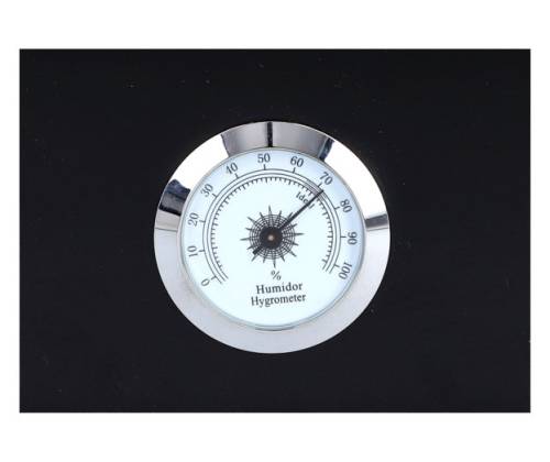 Σετ Ξύλινος Υγραντήρας Πούρων Sikarlan με Υγρασιόμετρο, Σταχτοδοχείο και Πουροθήκη Μαύρο για 30 Πούρα - Ξύλο Κέδρου 26x22x11cm - Τιμή: 114,00€