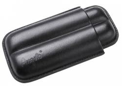 Πουροθήκη Angelo Γνήσιο Δέρμα για 2 Πούρα Μαύρη - 13cm/21cm (812040)