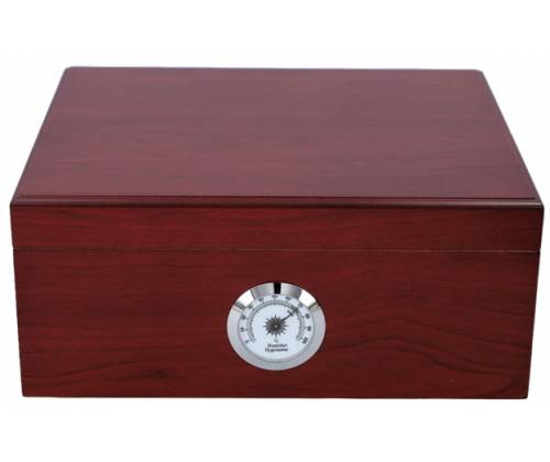 Ξύλινος Υγραντήρας Πούρων Sikarlan με Υγρασιόμετρο, Σταχτοδοχείο και Πουροθήκη Καφέ για 30 Πούρα - Ξύλο Κέδρου 26x22x11cm - Τιμή: 114,00€