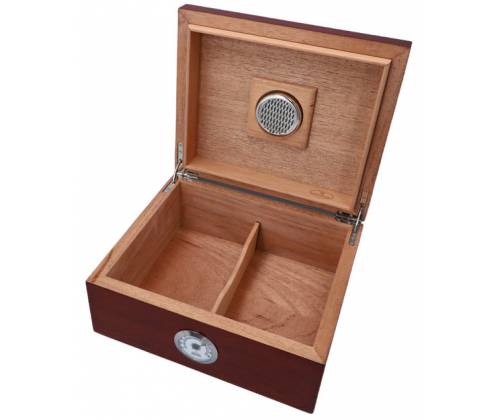 Ξύλινος Υγραντήρας Πούρων Sikarlan με Υγρασιόμετρο, Σταχτοδοχείο και Πουροθήκη Καφέ για 30 Πούρα - Ξύλο Κέδρου 26x22x11cm - Τιμή: 114,00€