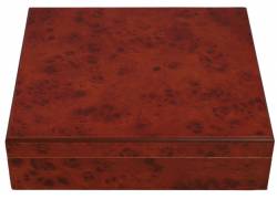 Ξύλινος Υγραντήρας Πούρων Sikarlan με Εσωτερικό Υγρασιόμετρο Καφέ για 25 Πούρα - Ξύλο Κέδρου 26x22x7cm