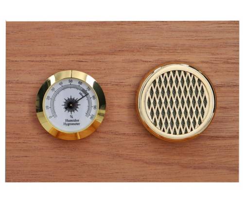Ξύλινος Υγραντήρας Πούρων Sikarlan με Εσωτερικό Υγρασιόμετρο Καφέ για 25 Πούρα - Ξύλο Κέδρου 26x22x7cm - Τιμή: 54,50€