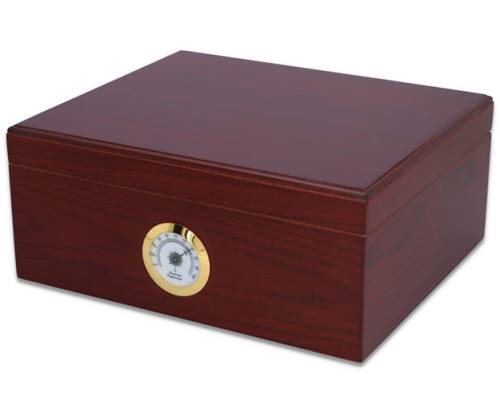 Ξύλινος Υγραντήρας Πούρων Sikarlan με Εξωτερικό Υγρασιόμετρο Καφέ για 35 Πούρα - Ξύλο Κέδρου 26x22x11cm - Τιμή: 74,50€