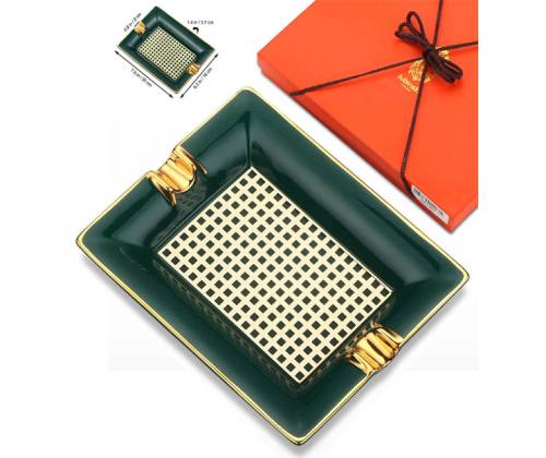 Σταχτοδοχείο Κεραμικό Lubinski 2 θέσεων για Πούρα - Πράσινο (LB-20023) - Τιμή: 42,50€