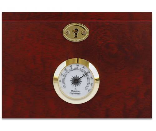 Sikarlan Ξύλινη Βιτρίνα - Υγραντήρας Πούρων με Υγρασιόμετρο για 80 πούρα Καφέ - Ξύλο Κέδρου 24x34x16cm - Τιμή: 122,00€