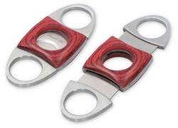 Gentelo Cigar Cutter Metal with Wooden Cover 2-Blade - 9cm (8017)