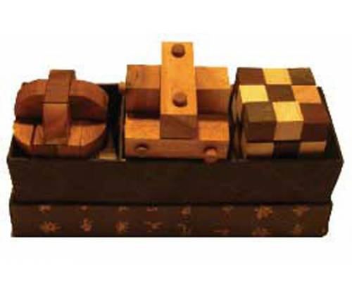 Ξύλινος Κατασκευαστικός Γρίφος Κασετίνα 3 Γρίφων (Gift Box) - Τιμή: 15,00€