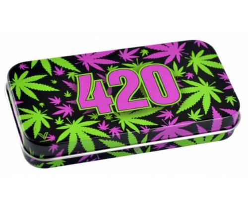 Metallic Cigarette Case Tin Box - 420 Retro -  Price: 3,90€
