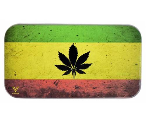 Metallic Cigarette Case Tin Box - Rasta Leaf -  Price: 3,90€