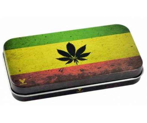 Metallic Cigarette Case Tin Box - Rasta Leaf -  Price: 3,90€