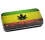 Metallic Cigarette Case Tin Box - Rasta Leaf -  Price: 3,90€