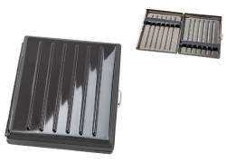 Angelo Cigarette case Metallic Dark Gun with Stripes