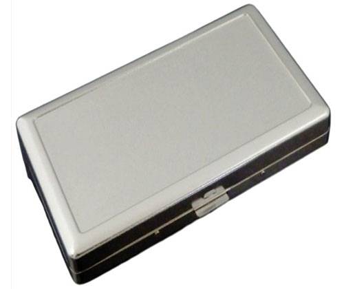 Ταμπακιέρα μεταλλική Ασημί Square για Τσιγάρα 100mm - Τιμή: 5,90€