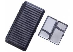 Cigarette case metallic Black Carbon Mat for cigarettes 100mm