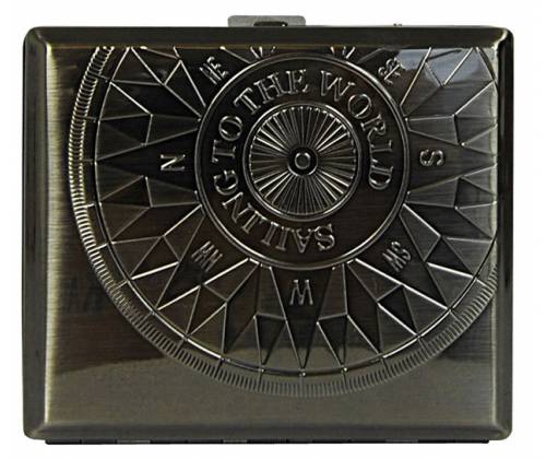 Ταμπακιέρα Μεταλλική Πυξίδα - Compass Antique - Τιμή: 4,40€