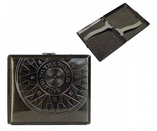 Ταμπακιέρα Μεταλλική Πυξίδα - Compass Antique - Τιμή: 4,40€