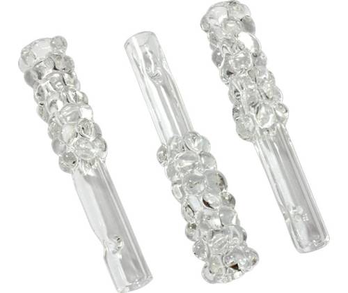 Γυάλινη Τζιβάνα 8mm με Στρογγυλό Επιστόμιο - Χειροποίητη Bubbles Clear - Τιμή: 6,70€