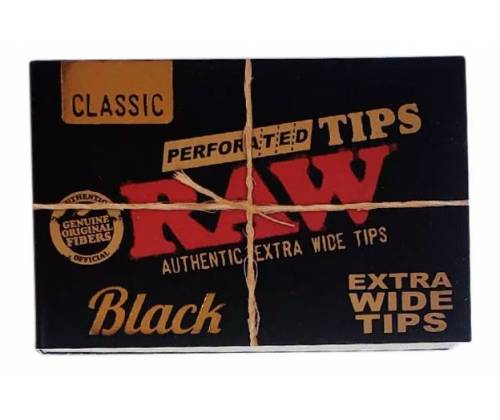 RAW Tips Black Τζιβάνα Μαύρη Φαρδιά Extra Wide - Aκατέργαστη 40φ. - 36τεμ. - Τιμή: 14,10€