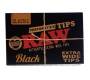 RAW Tips Black Τζιβάνα Μαύρη Φαρδιά Extra Wide - Aκατέργαστη 40φ. - 36τεμ. - Τιμή: 14,10€