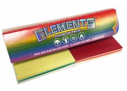 Elements Χαρτάκια - Connoisseur - King Size Slim Rainbow  32φ. με Τζιβάνες