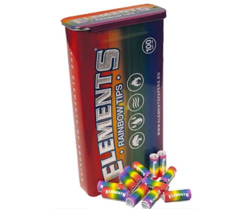 Elements Pre-Rolled Tips Τζιβάνα Σε Μεταλλικό Κουτί Rainbow- Προτυλιγμένη 100τεμ. - Τιμή: 3,90€
