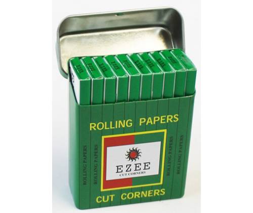 Ezee Rolling Papers - Green 10 pieces Metal Box -  Price: 2,30€