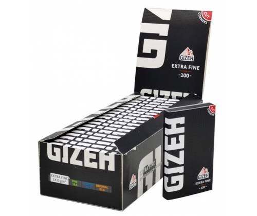 GIZEH Χαρτάκια Black Extra Fine Double 100φ. - Μαύρο με Μαγνήτη 20τεμ. - Τιμή: 9,90€