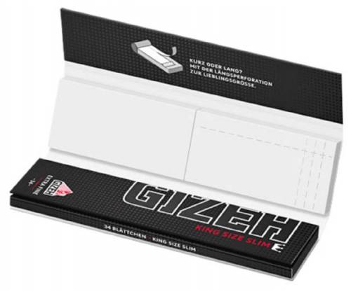 GIZEH Χαρτάκια Black King Size με Τζιβάνες - Μαγνητικό Κλείσιμο - Τιμή: 0,73€