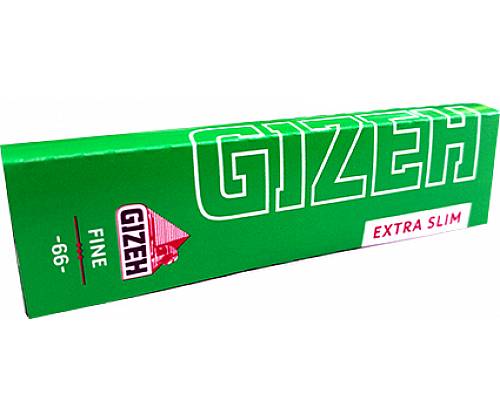 GIZEH Χαρτάκια Fine - Πράσινο - Extra Slim 66 - Τιμή: 0,24€