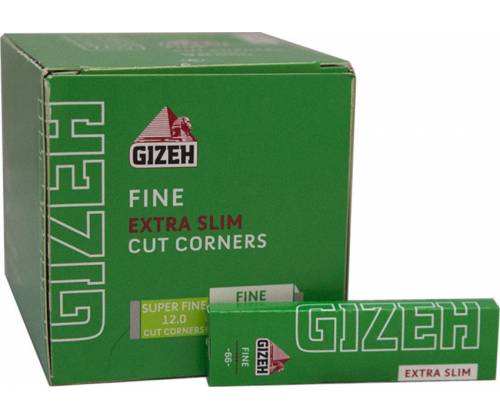 GIZEH Χαρτάκια Fine - Πράσινο - Extra Slim 66 - 50τεμ. - Τιμή: 13,50€
