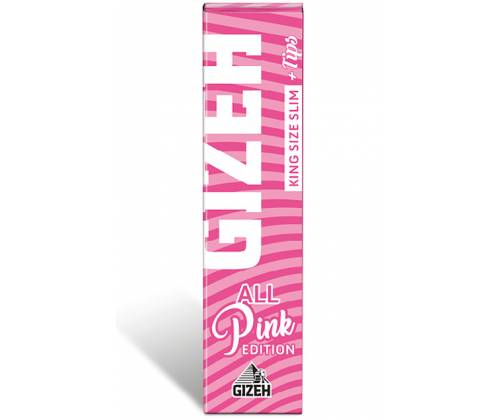 GIZEH Χαρτάκια All Pink Edition King Size Slim + Tips - Μαγνητικό Κλείσιμο - Τιμή: 1,70€