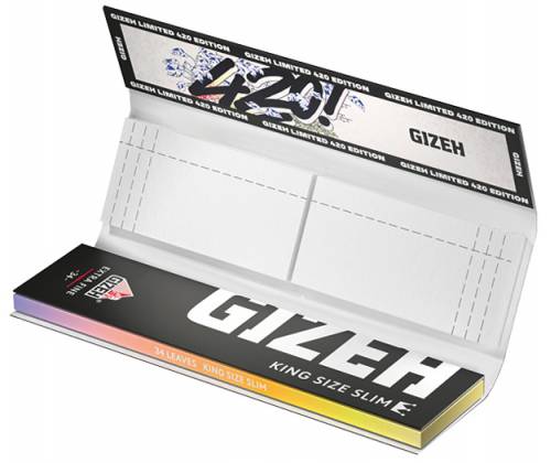GIZEH Χαρτάκια 420 Edition Black King Size Slim 34φ. + Tips- Μαγνητικό Κλείσιμο - Τιμή: 1,80€