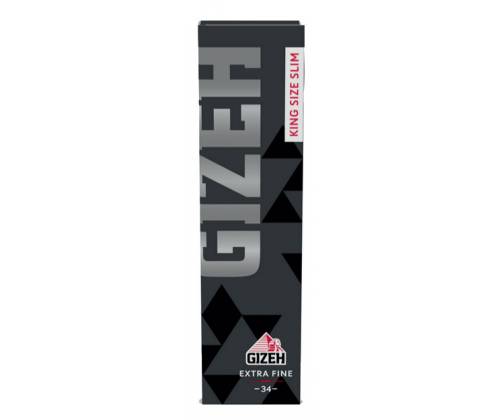 GIZEH Χαρτάκια Black King Size Slim 34 φύλλα - Μαγνητικό Κλείσιμο - Τιμή: 0,65€