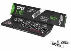 GIZEH Χαρτάκια Black King Size 34φ. με Φίλτρα Ενεργού Ανθρακα - Μαγνητικό Κλείσιμο