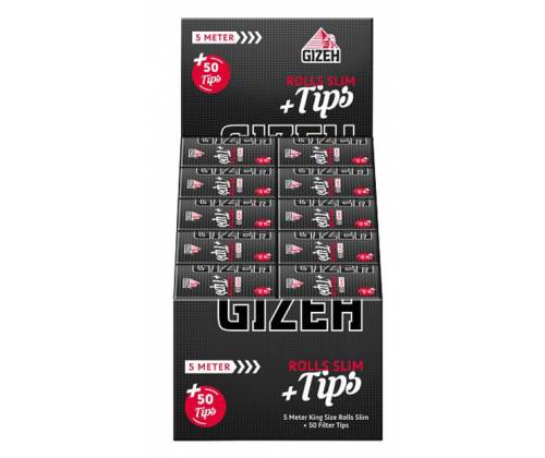 Gizeh Rolls Ρολό Extra Fine Black + Tips - 5 Μέτρα - Τιμή: 1,80€