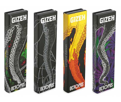 GIZEH Rolling Papers Octopus Limited Edition Black King Size Slim 34φ. + Tips- Magnetic Closure -  Price: 1,80€