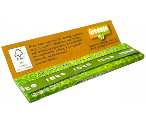 Greengo Χαρτάκια - Organic Hemp King Size Slim Unbleached 50τεμ. - Τιμή: 42,00€