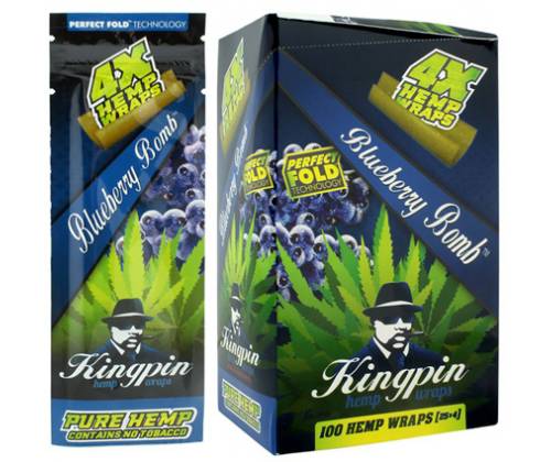 KingPin Hemp Blunts Wraps Πουρόφυλλα - Blueberry Bomb - Τιμή: 0,85€