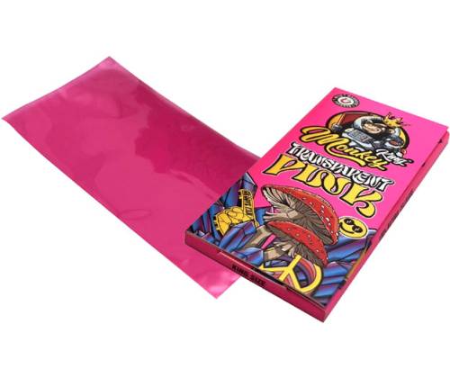 Monkey King Χαρτάκια King Size Διάφανα Cellulose Transparent Pink- 40φ. - Τιμή: 0,95€