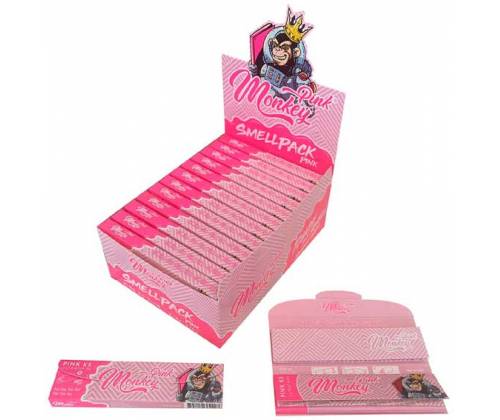 Monkey King Χαρτάκια Ροζ Αρωματικά - Smellpack Pink King Size Slim με Τζιβάνα - Τιμή: 1,95€