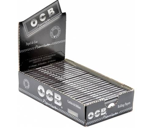 OCB Premium Rolling Papers - Black - 1¼ 25pcs -  Price: 9,92€
