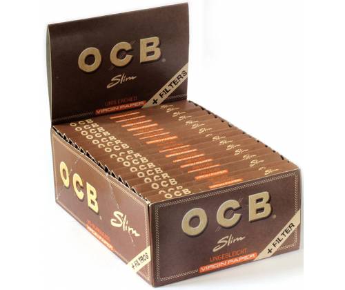 OCB Rolling Papers - Unbleached - King Size Slim With Tips 32pcs -  Price: 31,42€