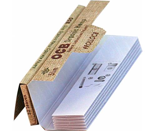 OCB Rolling Papers - Organic Hemp - King Size Slim With Tips 32pcs -  Price: 30,15€