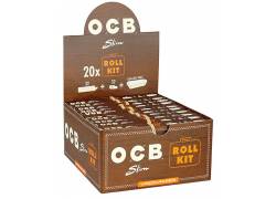 OCB Unbleached Χαρτάκια Roll Kit - Ακατέργαστο - King Size Slim με Τζιβάνες και Δισκάκι 20τεμ.