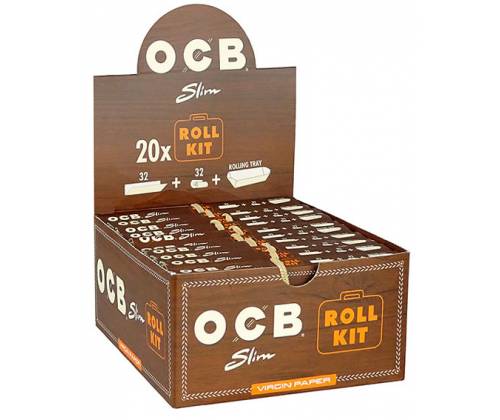 OCB Unbleached Χαρτάκια Roll Kit - Ακατέργαστο - King Size Slim με Τζιβάνες και Δισκάκι - Τιμή: 1,90€