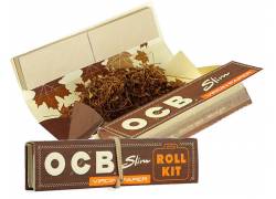 OCB Unbleached Χαρτάκια Roll Kit - Ακατέργαστο - King Size Slim με Τζιβάνες και Δισκάκι 32φ.