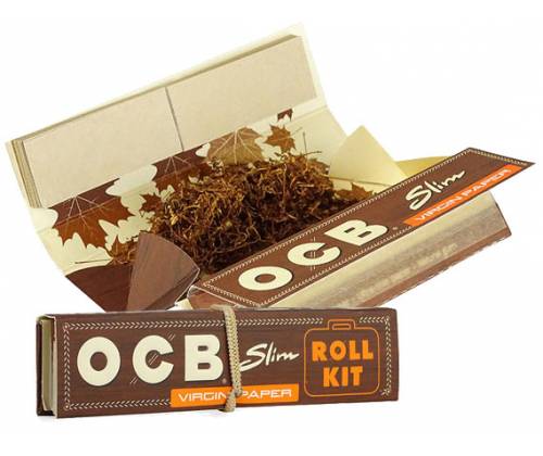 OCB Unbleached Χαρτάκια Roll Kit - Ακατέργαστο - King Size Slim με Τζιβάνες και Δισκάκι - Τιμή: 1,90€