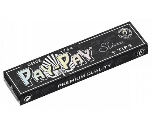 PayPay GoGreen Rolling Papers - KS Slim + Tips Black Edition 50+50 -  Price: 1,65€